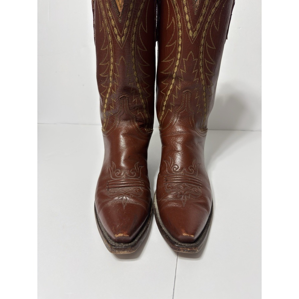 Lucchese 1883 Womens Snip Toe Cowhide Red Leather Boot 9 N820054 Cowgirl Western - Picture 6 of 9